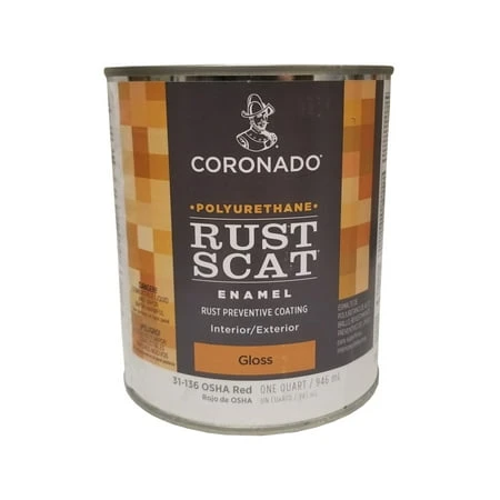 Quart Osha Red Gloss Polyurethane Rust Scat Enamel Paint