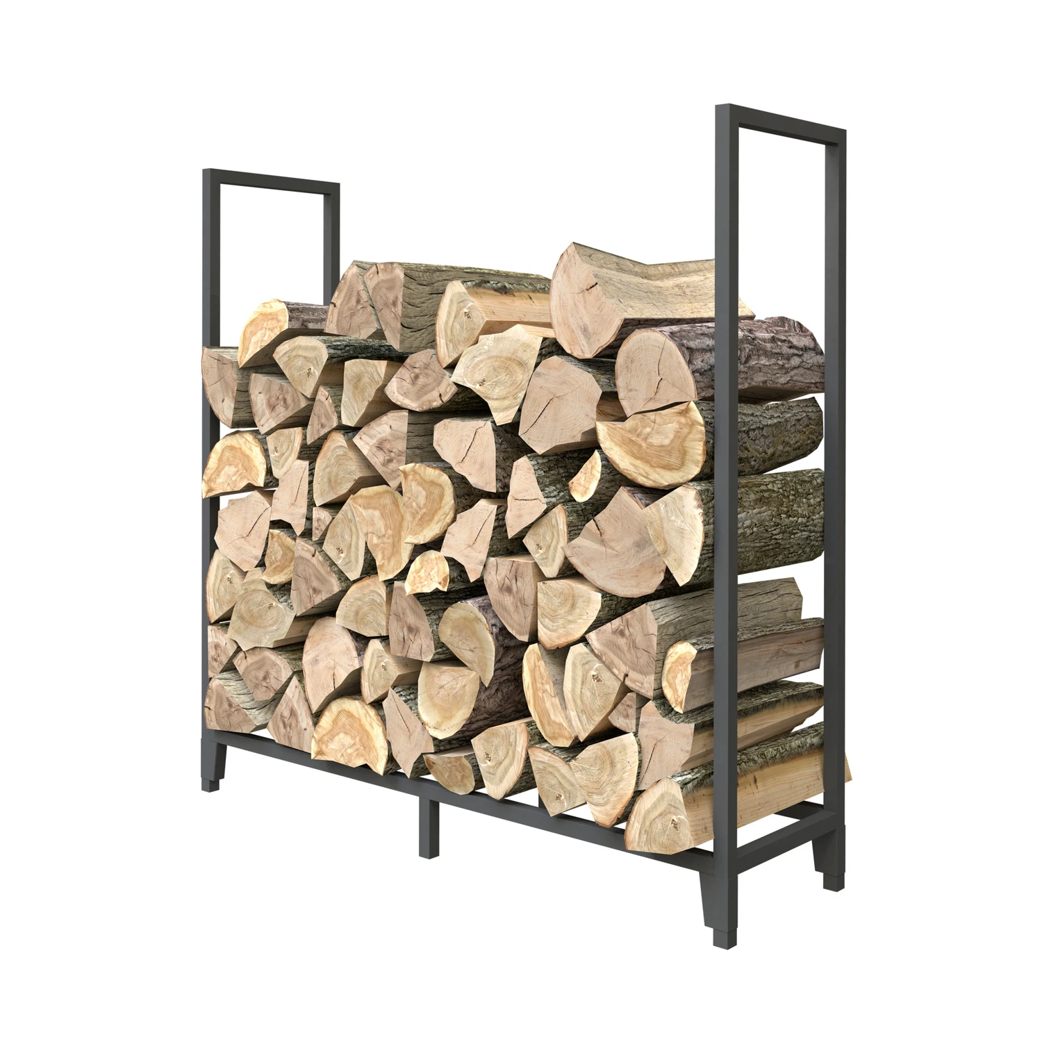 Black Powder Coated Steel Log Rack 48" X 44" X 13.5" Model 15224
