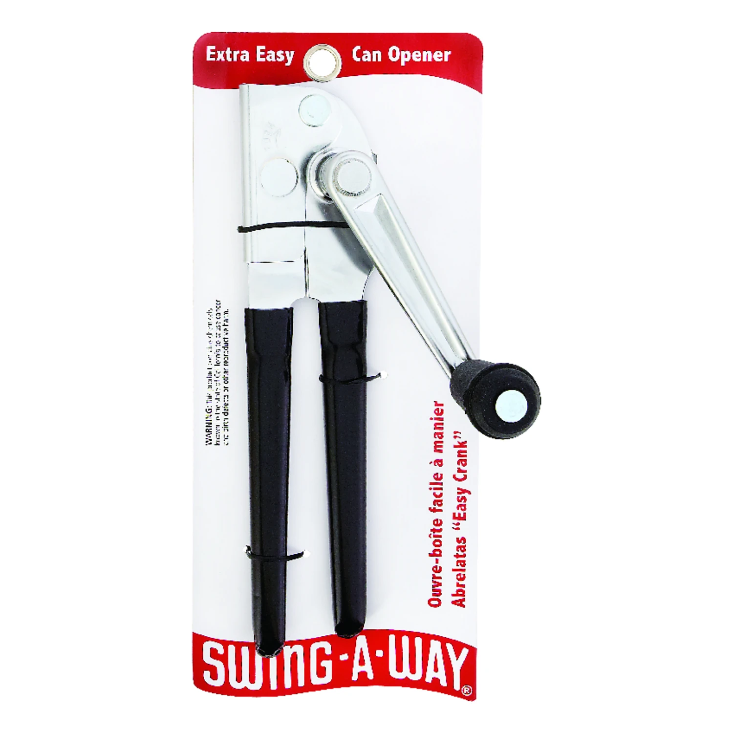 Black Stainless Steel Manual Can Opener With Easy Crank Handle