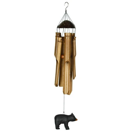 23 Inch Half Coconut Bamboo Bear Wind Chime