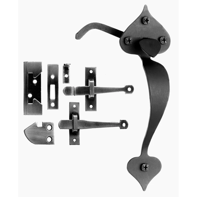 Matte Black Forged Iron Rim Latch - Model At8br - Traditional Design