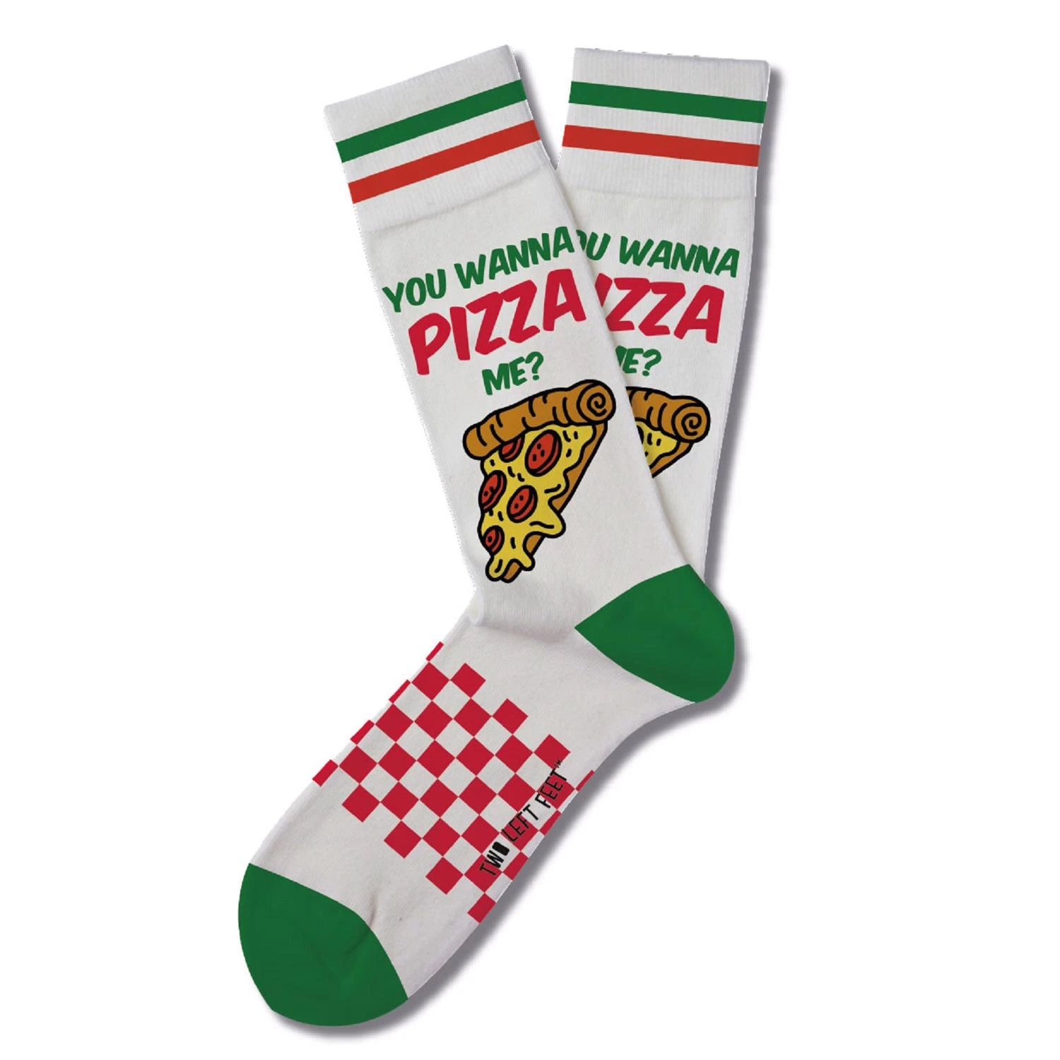 Unisex You Wanna Pizza Me Socks Size S/m White With Pepperoni Design