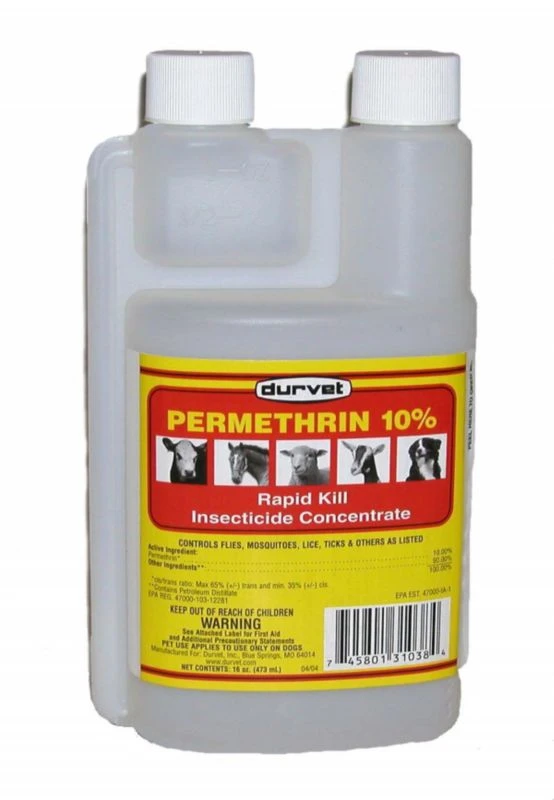 Durvet Permethrin-10 Pint Insecticide For Livestock And Horses