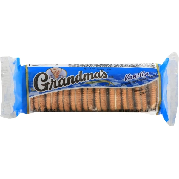 Grandmas Sandwich Cream Vanilla Silver 3.245 Ounce Cookies