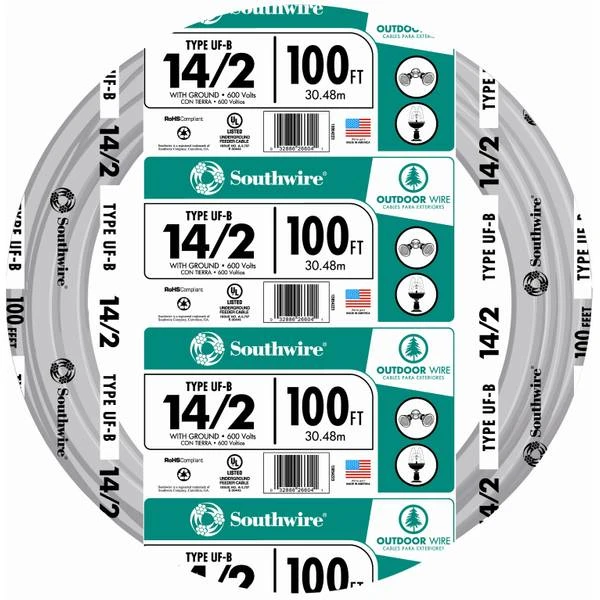 Uf-b 14/2 Outdoor Electrical Wire With Ground - 250 Feet