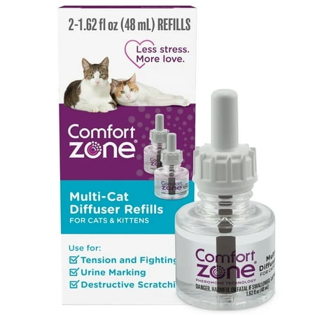 Comfort Zone Multicat Calming Diffuser Refill, 48 ml-2 Pack, 60 Day Use 2 pack