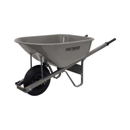 6 Cubic Feet Steel Tray Wheelbarrow With Flat Free Tire