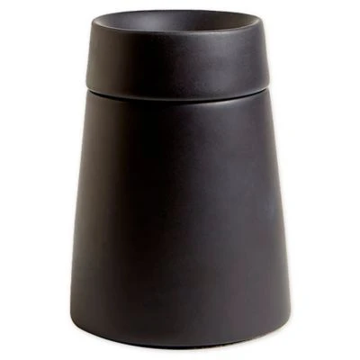Crater Cotton Jar, Matte Black Ceramic, 4.6 In Height, Model 105812-blk