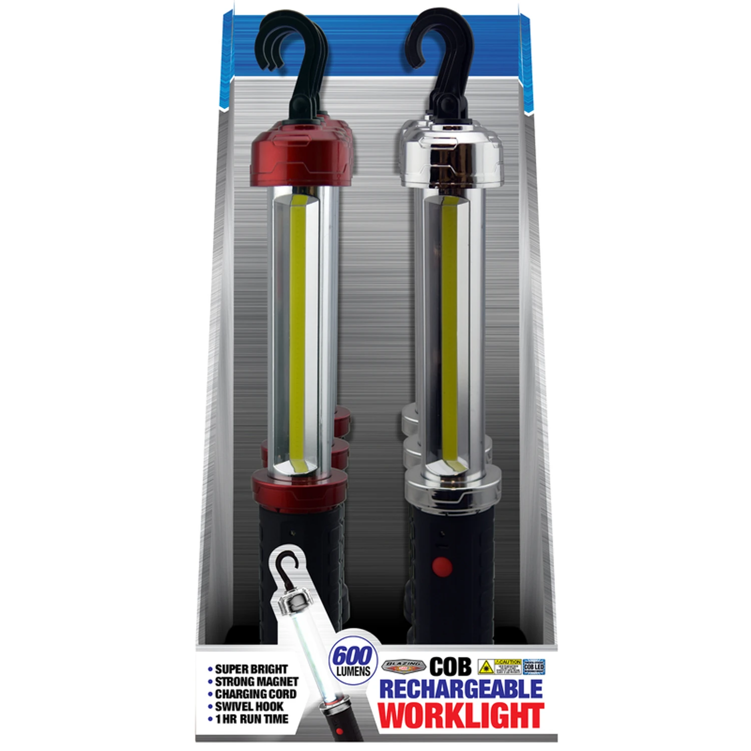 600 Lumens Assorted Led C.o.b. Work Light With Magnet And Swivel Hook