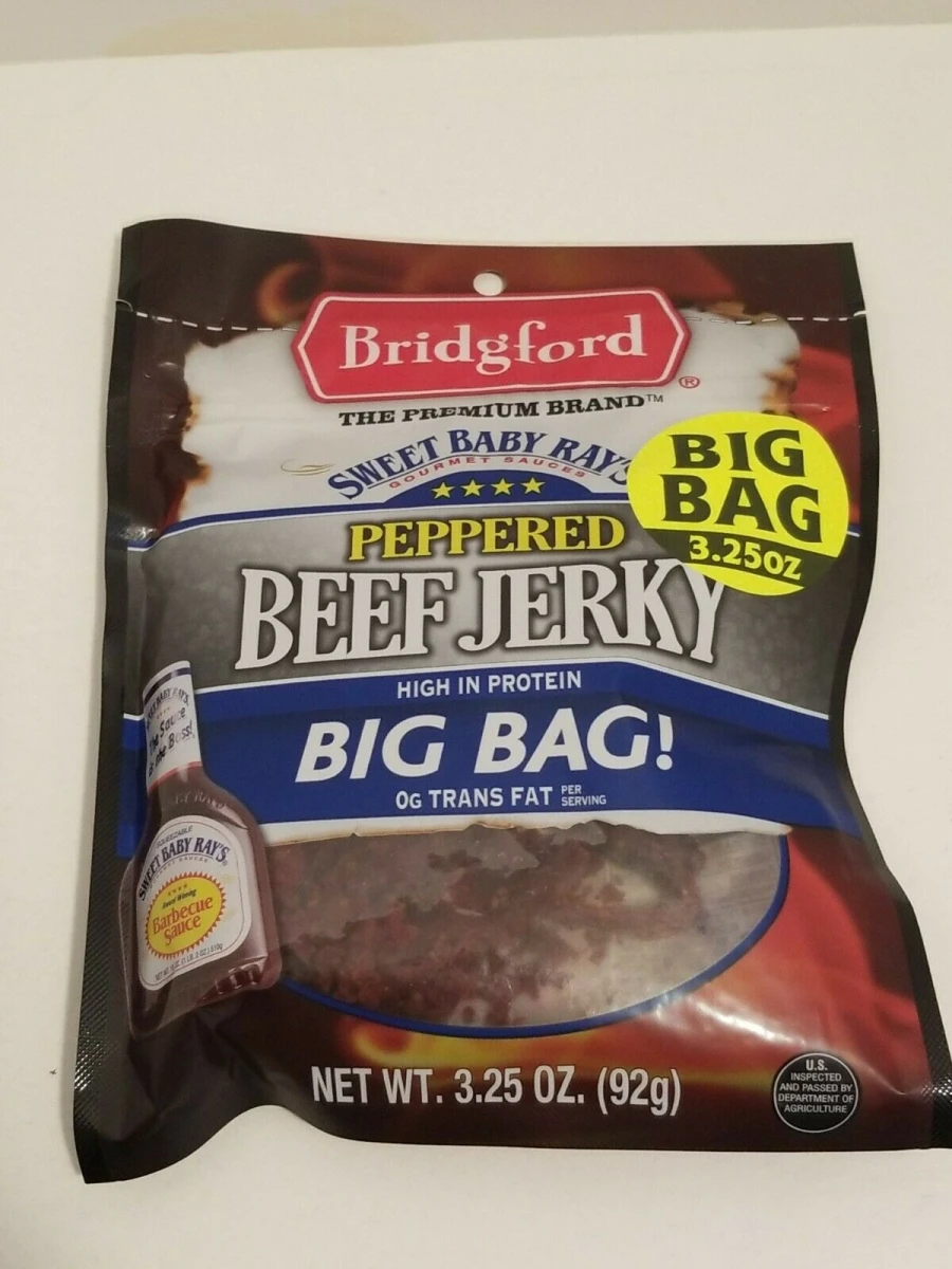 Beef Jerky Peppered 3.25 Oz Bag - Premium Quality Snack