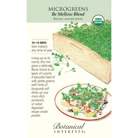 Organic Be Mellow Blend Microgreen Seeds - 12 Grams For Healthy Gardening