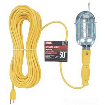 Heavy-Duty Yellow Utility Light 13A 125V for Indoor & Outdoor Use