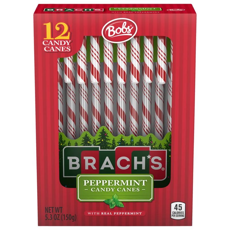 Brach's Bobs Peppermint Candy Cane 5.3 Oz - Sugar Free, 12 Pieces