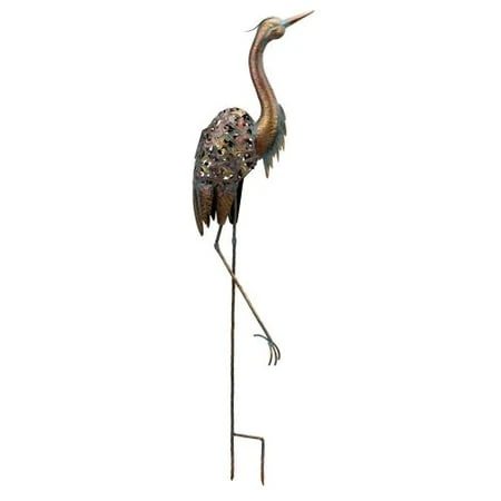 Solar Bird Stake - Heron Decorative Garden Accent