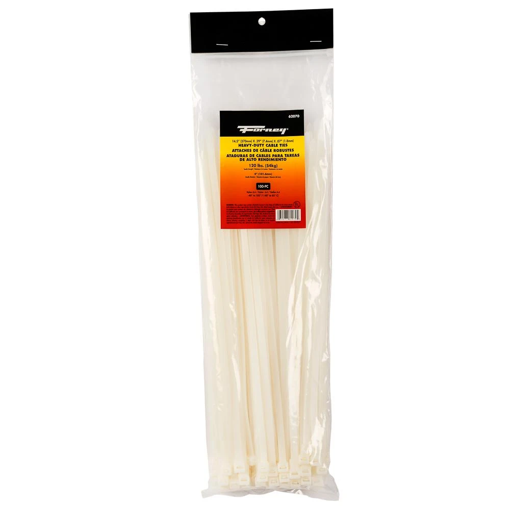 Heavy-duty Cable Ties 14-1/2 In. Natural 100 Pk