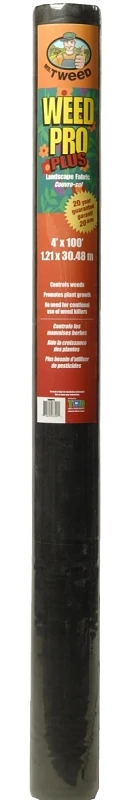 Weedpro Plus Wpp4100nh Landscape Fabric, 100 Ft L X 4 Ft W, Black Polypropylene