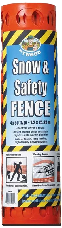 Scwb450 Snow And Safety Fence, 50 Ft Long, Polypropylene, Bright Orange