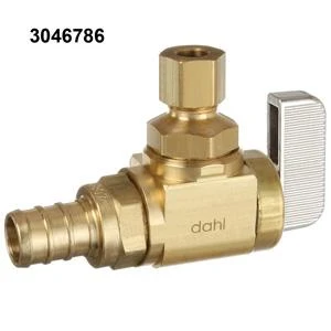 Mini-ball Angle Supply Stop Valve 1/2 X 1/4 In Brass Pex Crimpex Compression