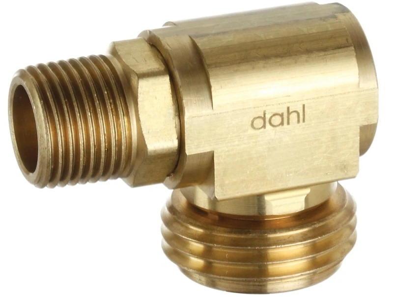 3/8 Inch Mpt X Hose 90 Degree Mini Ball Valve - Brass Construction