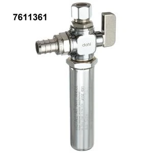 Angle Hammer Valve With Arrester, 1/2 X 3/8 In, Brass, Chrome Finish