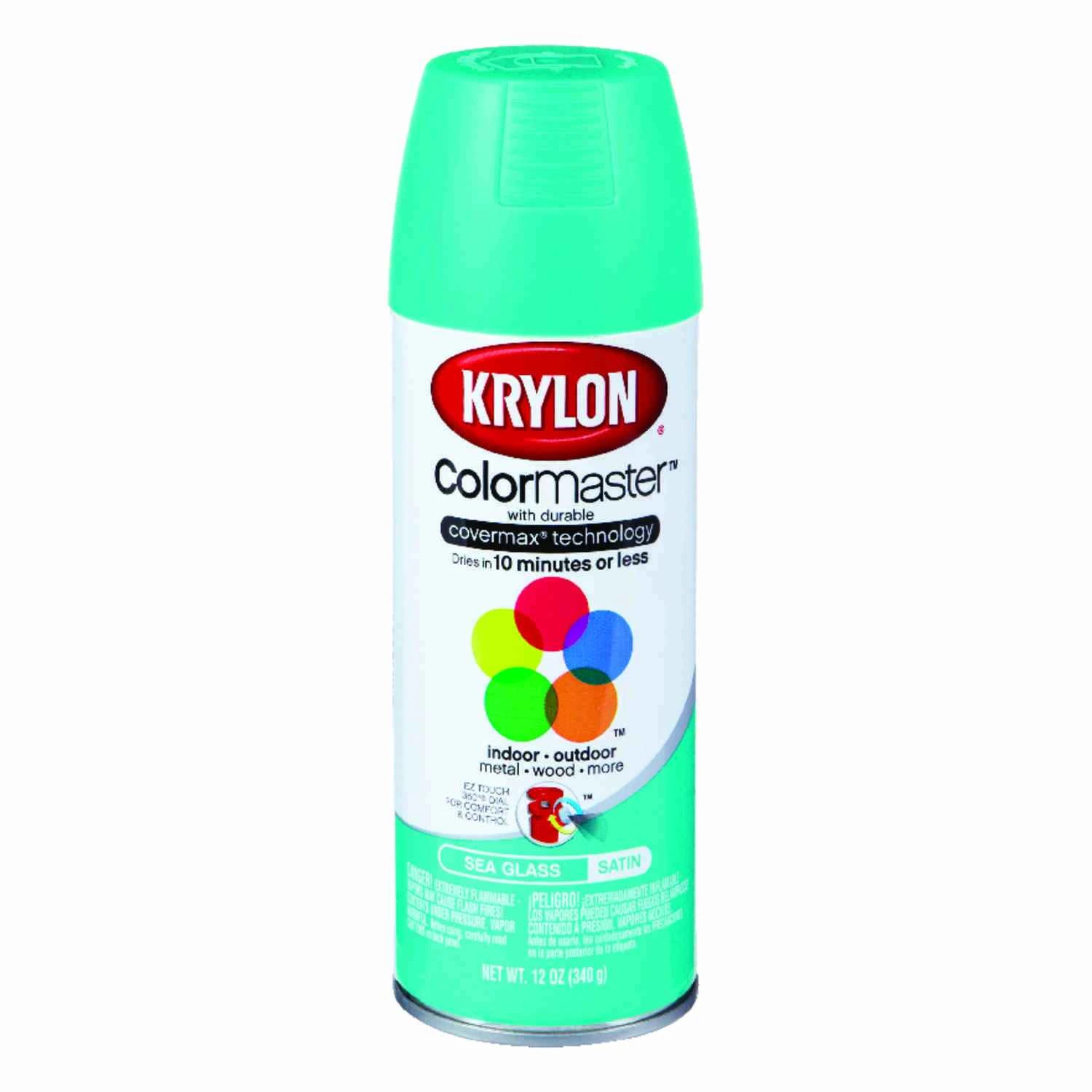 Colormaster Satin Sea Glass Spray Paint 12 Oz. - Versatile Indoor & Outdoor Use