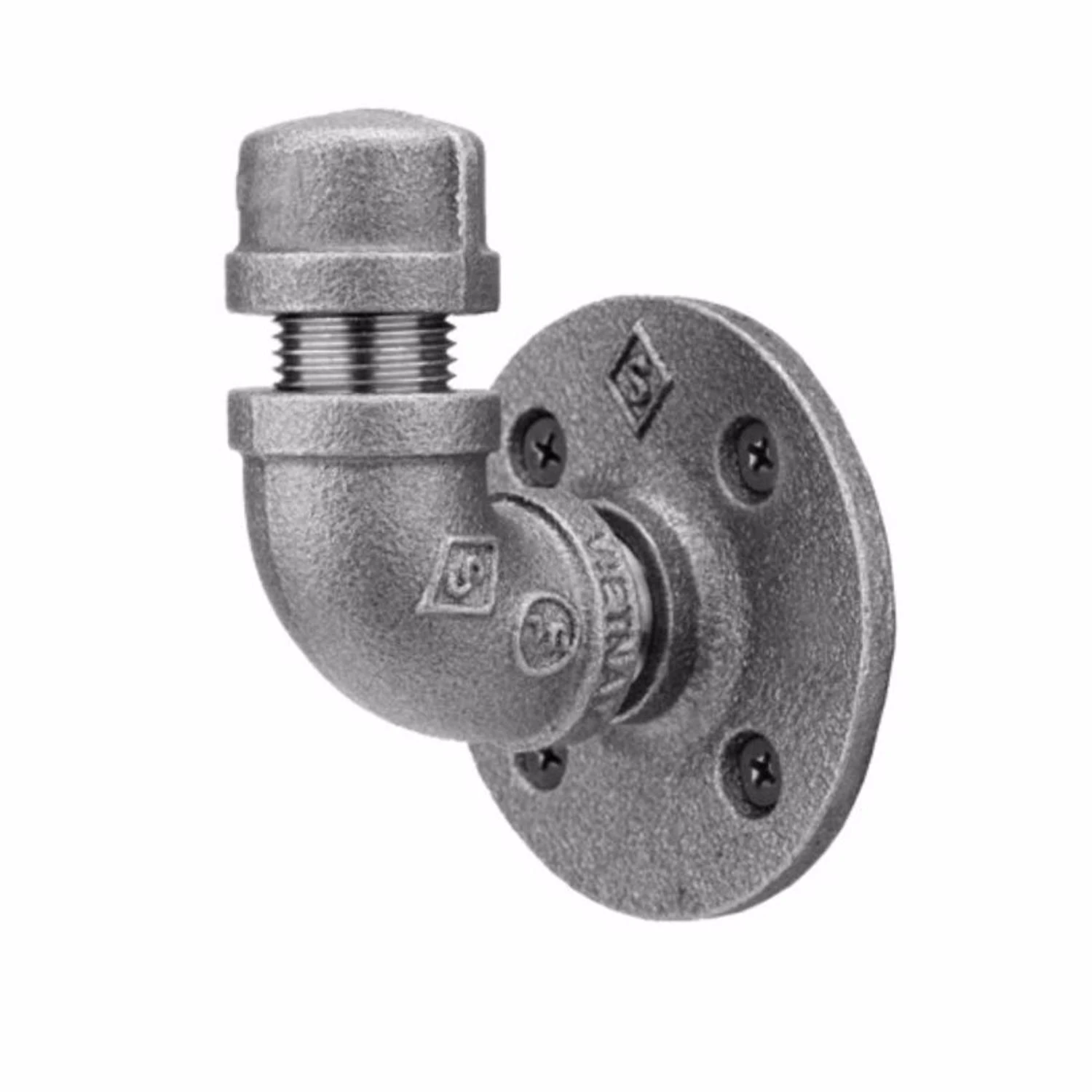 3/8 In. Fip Black Malleable Iron 3 In. L Pipe Hook - Heavy Duty