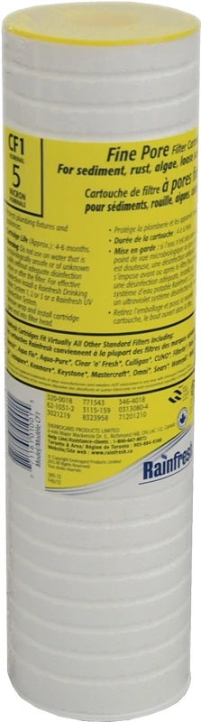 Cf1 Sediment Filter Cartridge 5 Micron 9.875" X 2.65" Universal Fit