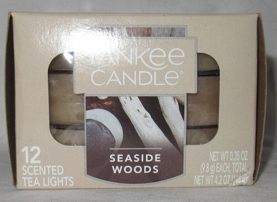 12 Scented Tea Light Box Candles - Seaside Woods Fragrance