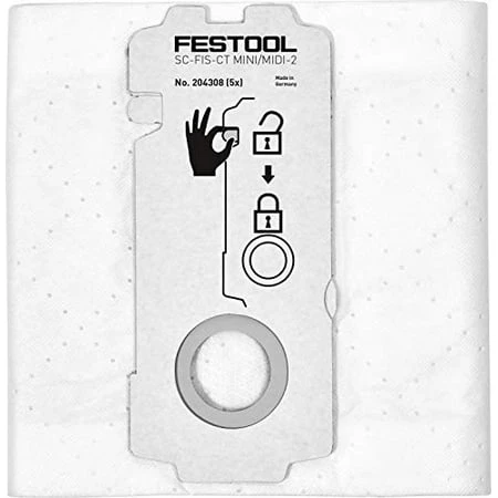 204308 Ct Mini/midi 2/5 Filter Bags For Dust Extractors