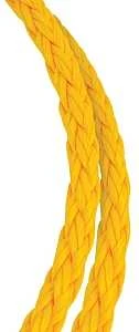 Hollow Braided Polypropylene Rope, Yellow, 1/4 Inch Diameter, 1000 Feet Long
