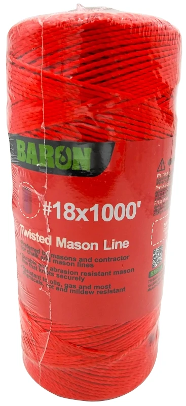 Twisted Mason Line, Orange, 1000 Ft Length, #18 Diameter