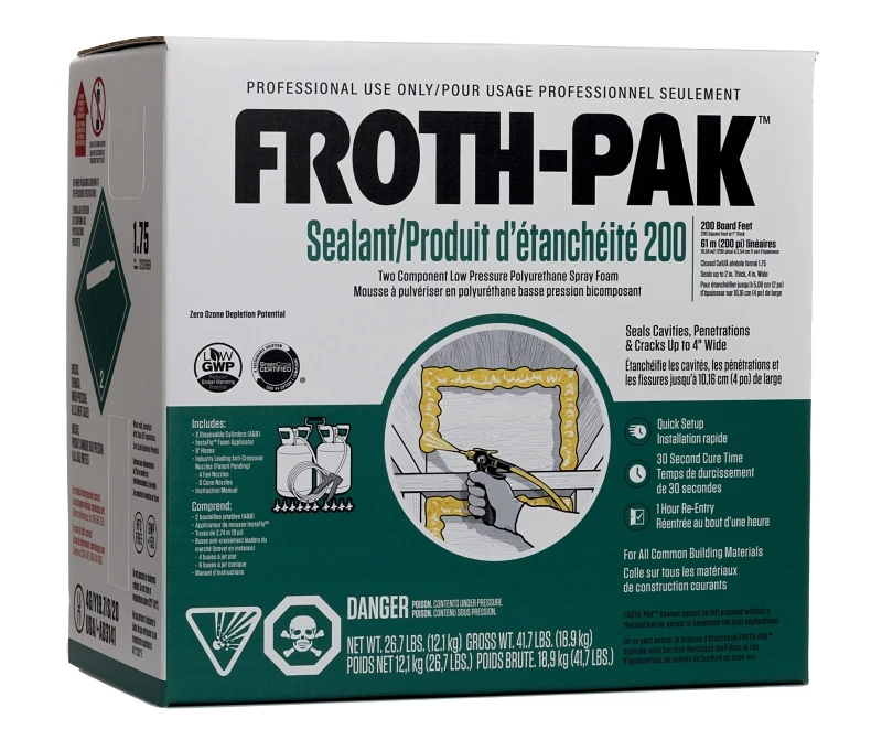 Froth-pak Foam Sealant Kit 9 Feet Hose 200 Square Feet Coverage
