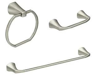 Lindor 3-piece Bathroom Hardware Set In Brushed Nickel