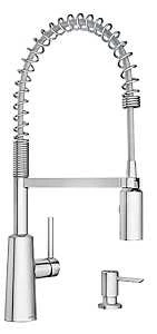 Nori Chrome Kitchen Faucet With Spring Design - Model 87897