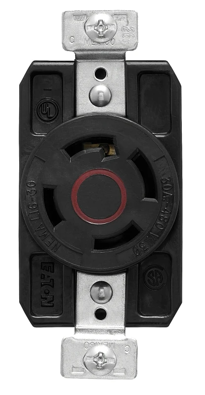 Locking Receptacle 30 Amp 480 Volt 3 Phase 4 Wire Nema L16-30