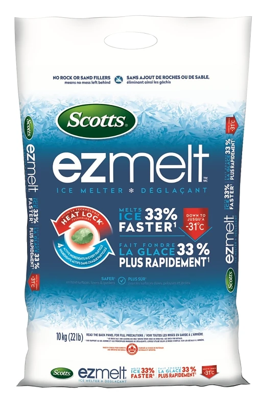 Scotts Ezmelt 47001 Ice Melter Pellets, 10 Kg Bag With Heat Lock Technology
