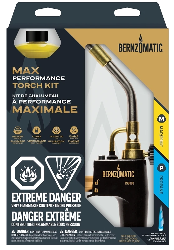 Ts8000kc Can Torch Kit With Ultra-swirl Flame And Mapp Fuel Cylinder