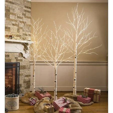 BIRCH TREE W/ 300 MICRO LIGHTS 4' H