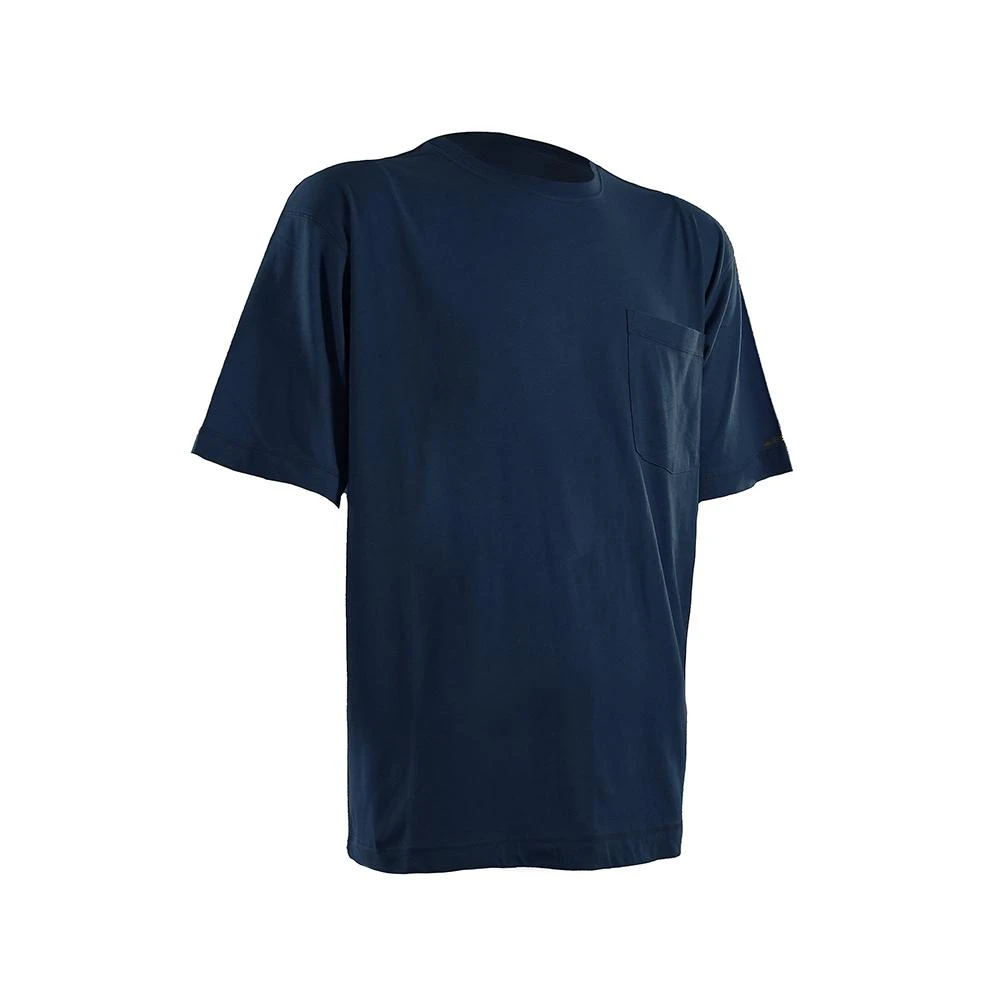 Men's 3 Xl Regular Navy Cotton Polyester Lightweight Performance T-shirt With Pocket