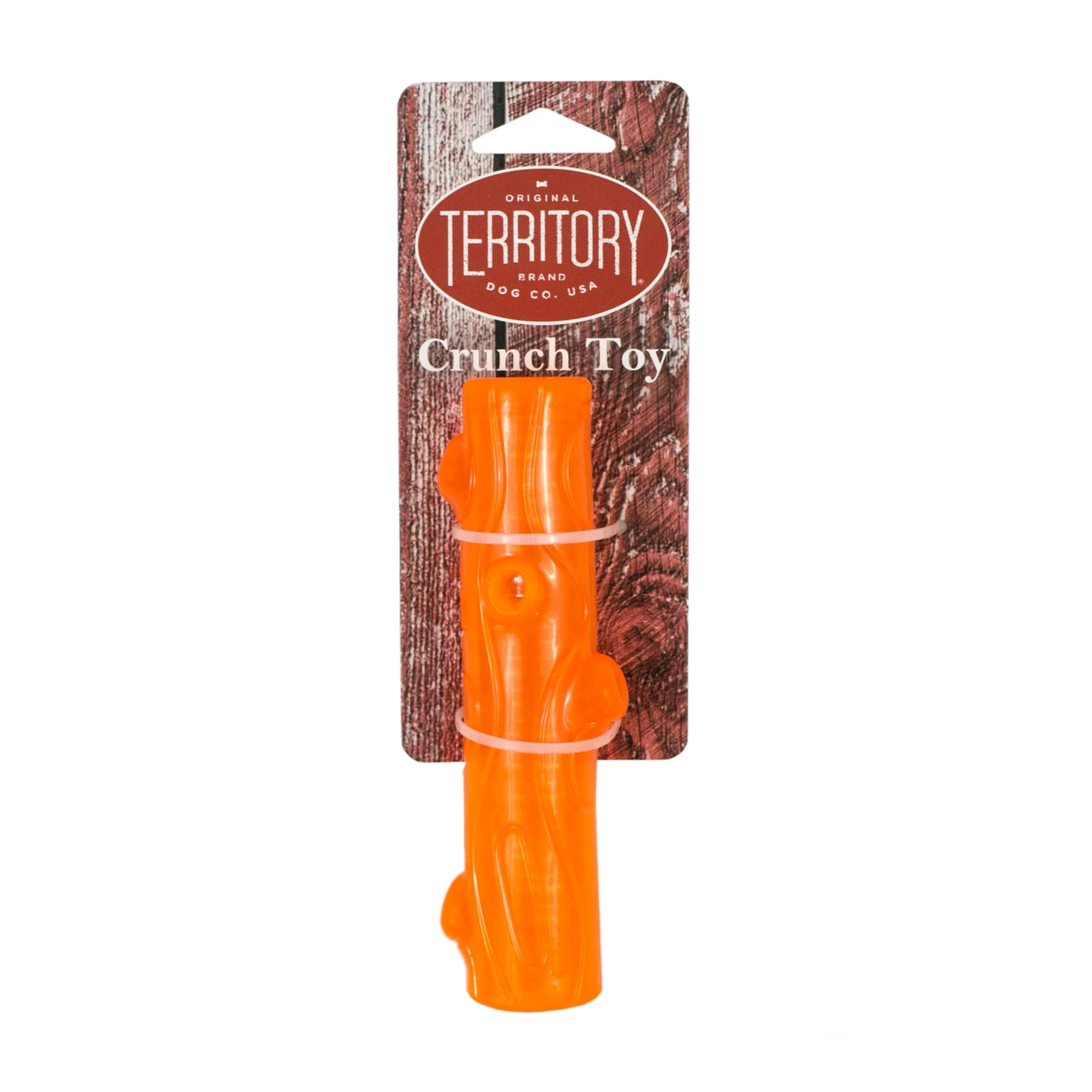 Rubber Crunch Stick Dog Toy, 6 Inch, Durable Orange Design