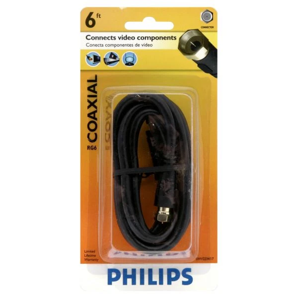 6 Feet Coaxial Cable For High-quality Audio And Video Transmission