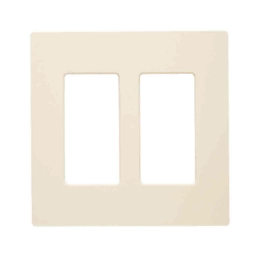 Claro 2 Gang Decorator Wallplate In Light Almond For Standard Switches