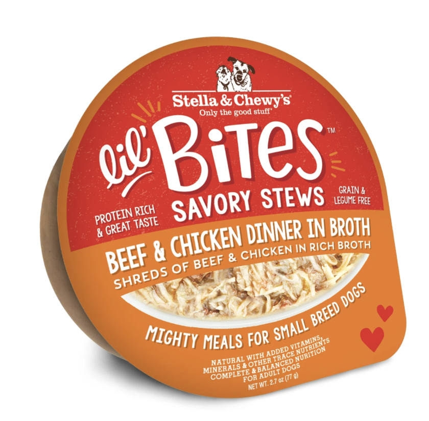 Lil' Bites Savory Stews Beef & Chicken Dinner In Broth, 2.7 Ounces