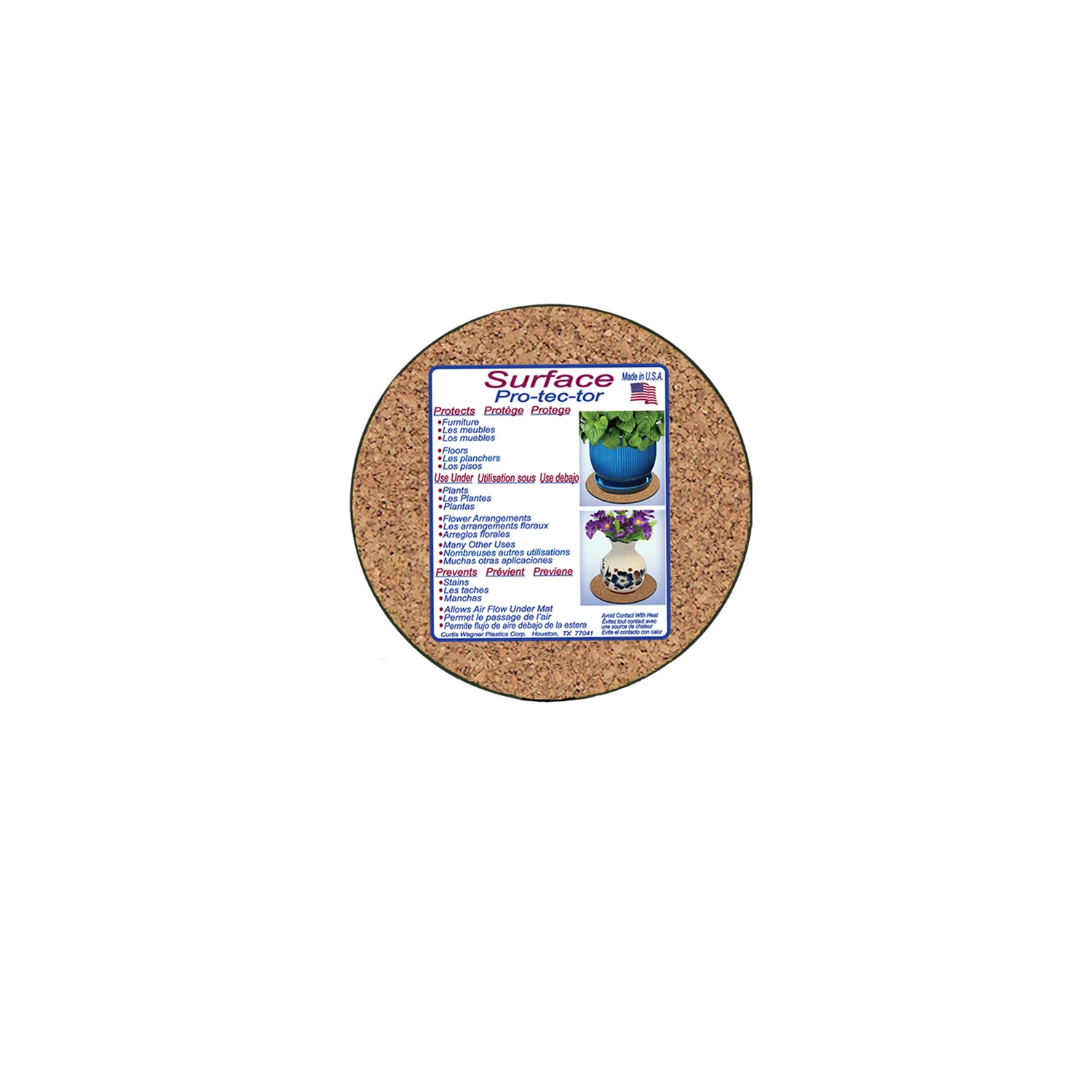 Plastics 6 Inch Diameter Brown Cork Planter Mat For Optimal Plant Health