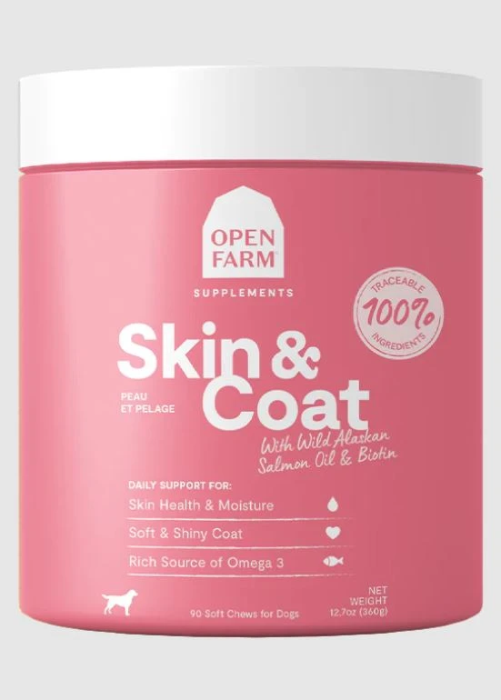 Skin & Coat Supplement Chews For Dogs, 90 Count, Omega-3 Rich