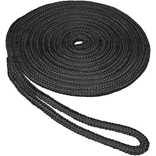 Double Braided Dock Line 3/8" X 20' Black Nylon By Unicord Company