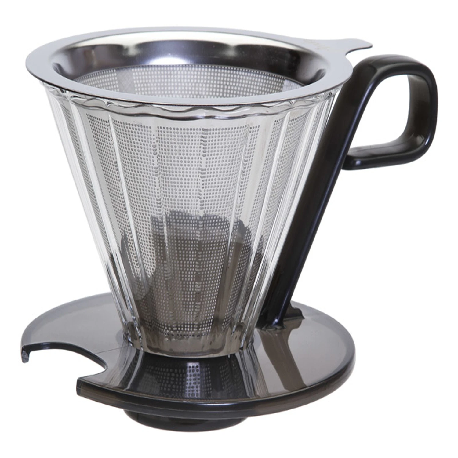 Seneca 1 Cup Clear/white Pour-over Coffee Brewer With Stainless Steel Filter