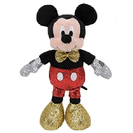 Beanie Baby Disney Sparkle Mickey Mouse Plush Toy 6 Inch Red
