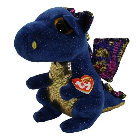 Beanie Boos Saffire The Blue Dragon Glitter Eyes Medium 9 Inch Plush Toy