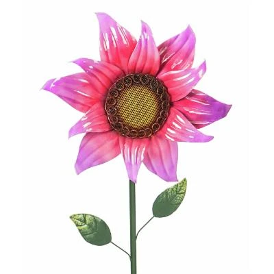 Evergreen Garden Stakes - Green & Purple Floral Solar Garden Stake For Outdoor Decor